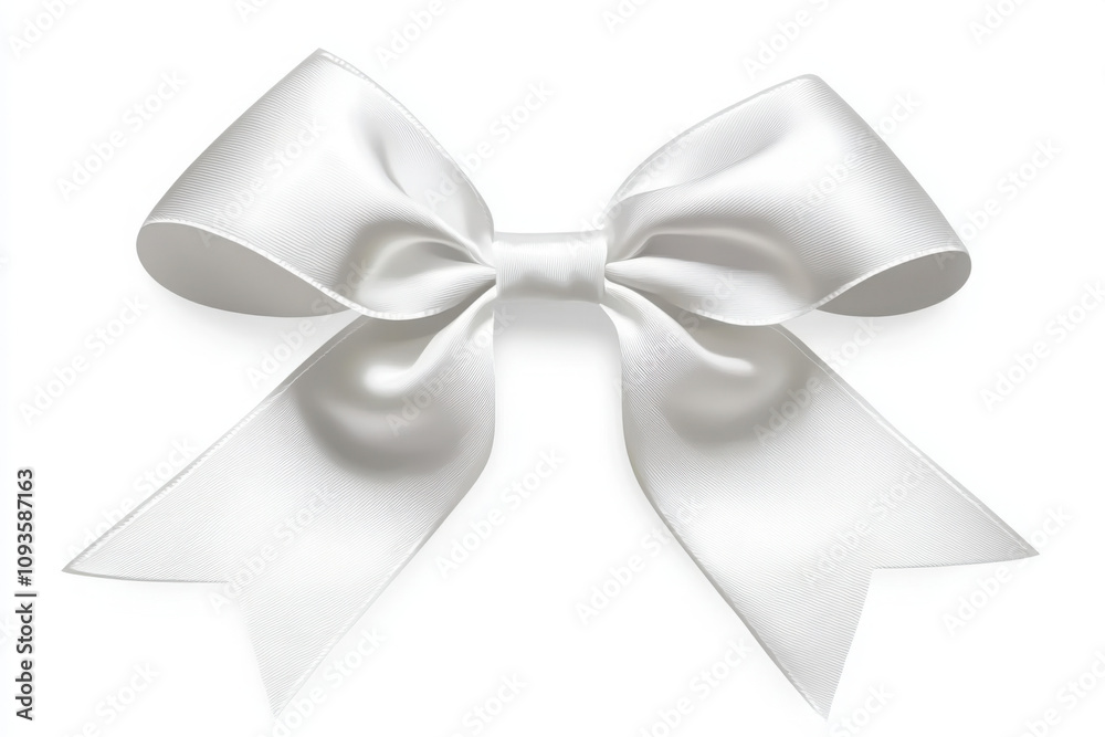 Naklejka premium white ribbon bows on a transparent background