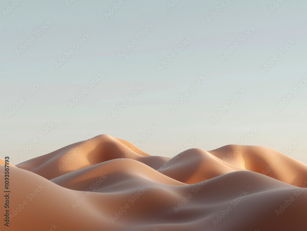 Fototapeta premium Minimalist Abstract Sand Dunes with Soft Lighting 