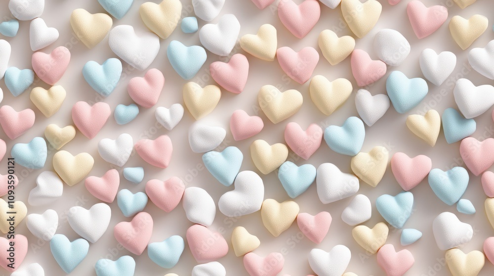 background with very small neat cute hearts, one size, pattern made in pastel colors, 3D style background with very small neat cute hearts, one size, pattern made in pastel colors, 3D style