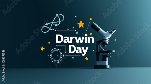 Wallpaper Mural Microscope on dark backdrop for Darwin Day Torontodigital.ca