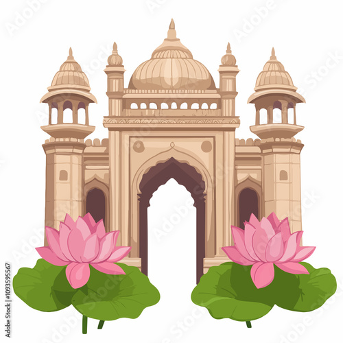 Wallpaper Mural Beautiful Indian Building Monuments with Gateway of India View Torontodigital.ca