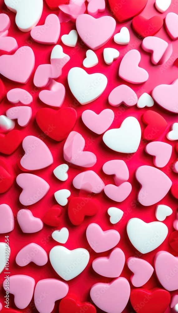 background with very small neat cute hearts, 3D style background with very small neat cute hearts, 3D style