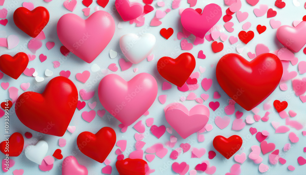background with very small neat cute hearts, 3D style background with very small neat cute hearts, 3D style