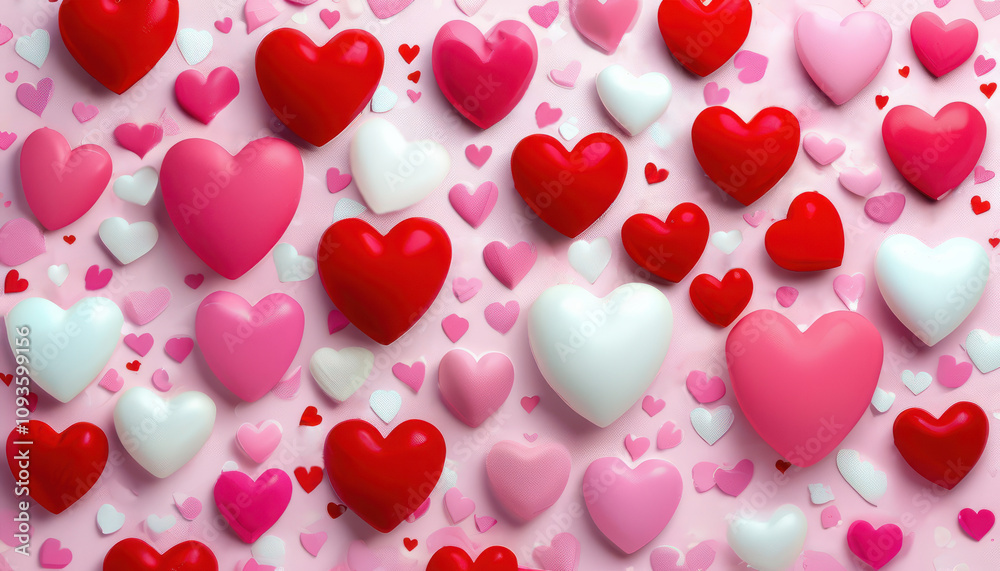 background with very small neat cute hearts, 3D style background with very small neat cute hearts, 3D style