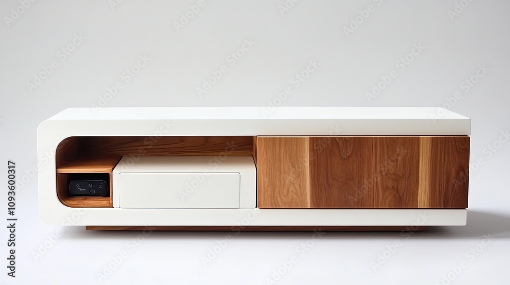 Modern White And Wood Media Console Cabinet Design Modern White And Wood Media Console Cabinet Design