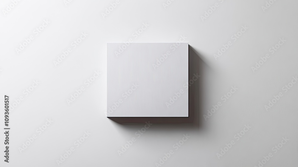 White Square Canvas Against White Wall Background White Square Canvas Against White Wall Background