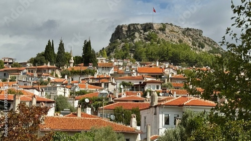 Obraz na płótnie The Ottoman style of chimneys in the old town of Mugla in Turkey w salonie