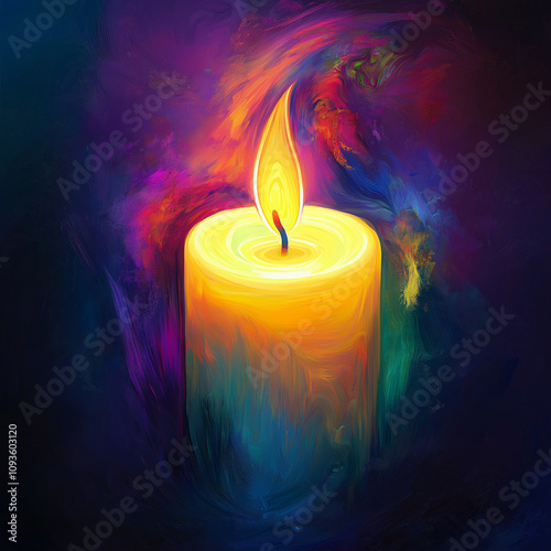 Vibrant artistic candle representing remembrance and hope for World Cancer Day