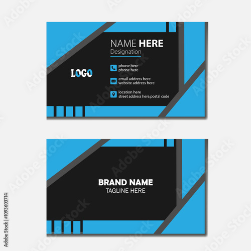 double sided business card simple design template 