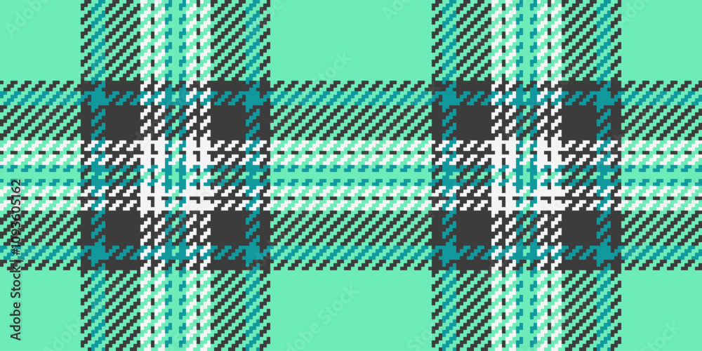 30s tartan plaid background, gentleman pattern fabric vector. Velvet check seamless texture textile in mint and grey colors. 30s tartan plaid background, gentleman pattern fabric vector. Velvet check seamless texture textile in mint and grey colors.