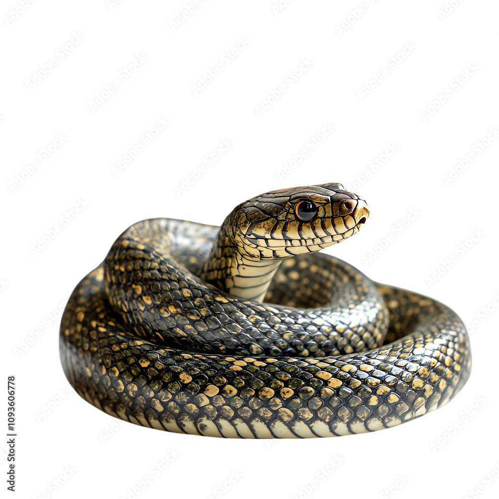 Obraz premium A fake snake coiled