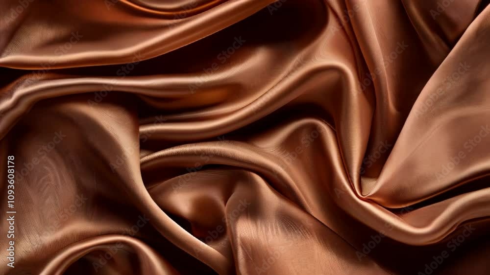 Luxurious flowing copper silk texture, ideal for slow motion video and elegant backgrounds Luxurious flowing copper silk texture, ideal for slow motion video and elegant backgrounds