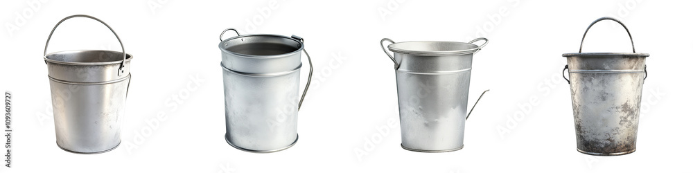 Milk Pail – A Container Used for Collecting Milk from Cows, Usually Made of Metal or Plastic Isolated on Clear White Background Highly Detailed Milk Pail – A Container Used for Collecting Milk from Cows, Usually Made of Metal or Plastic Isolated on Clear White Background Highly Detailed