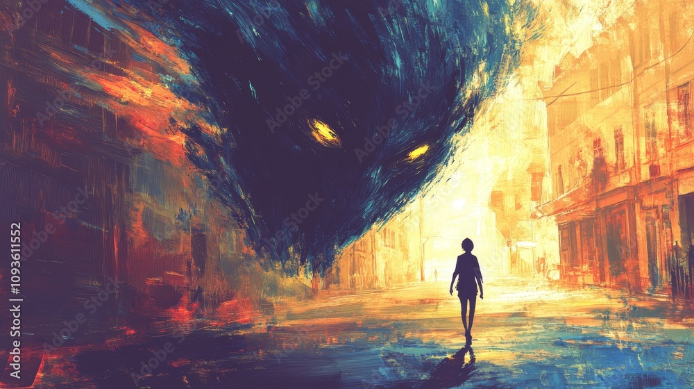 Fototapeta premium The Shadow Companion, Depression