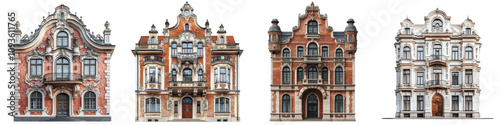 Historic Building – Architectural Landmark Reflecting Latvian Heritage Isolated on Clear White Background Highly Detailed 