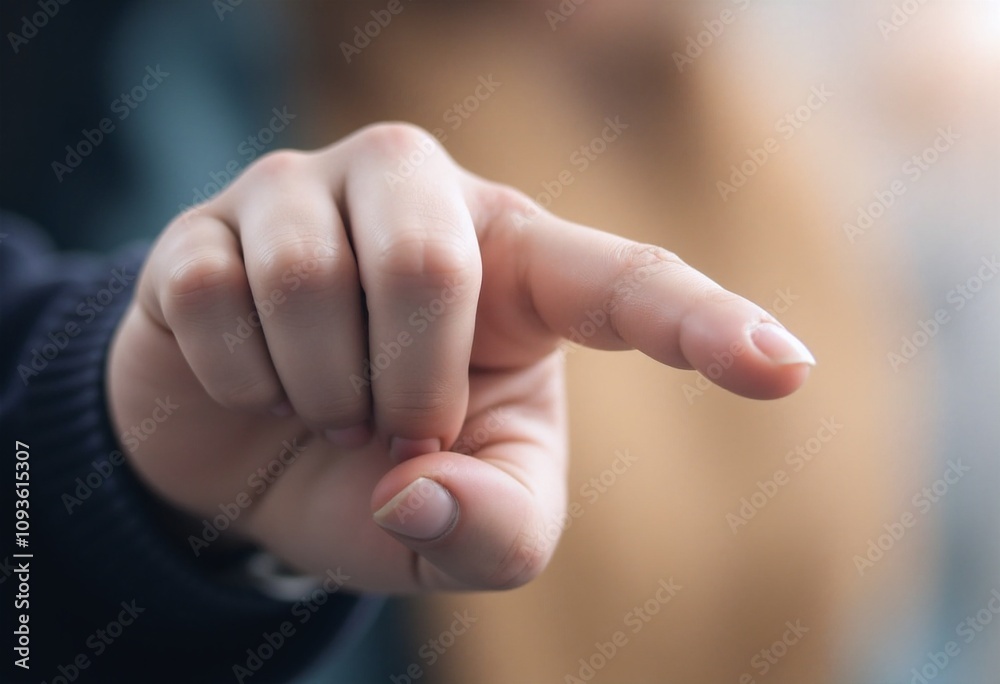 Hand pointing finger at something Hand pointing finger at something