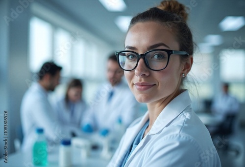 Girl Doctor PhD Student In Lab Portrait