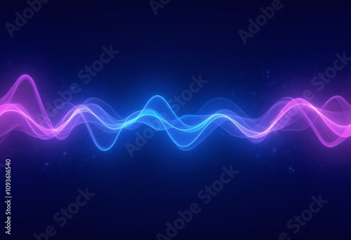 waves of sound on neon background