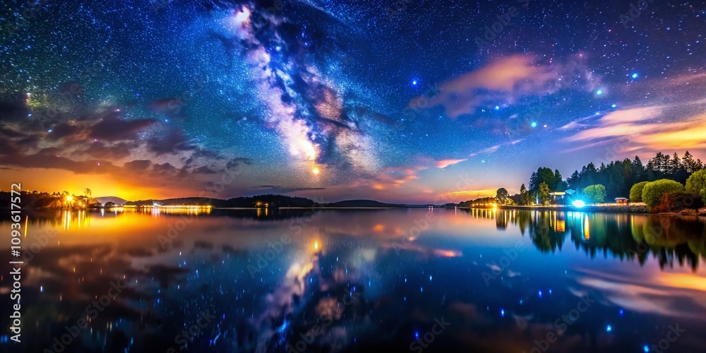 Stunning Low Light Photography for High-Resolution Computer Wallpaper Featuring a Serene Nightscape with Twinkling Stars and Subtle Reflections on Water Stunning Low Light Photography for High-Resolution Computer Wallpaper Featuring a Serene Nightscape with Twinkling Stars and Subtle Reflections on Water
