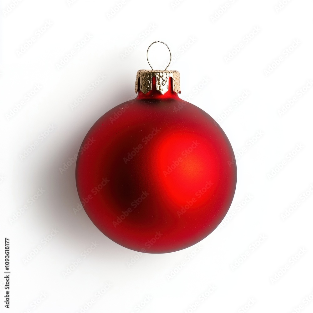 Red Christmas Ball on a Bright Snowy Holiday Scene Red Christmas Ball on a Bright Snowy Holiday Scene