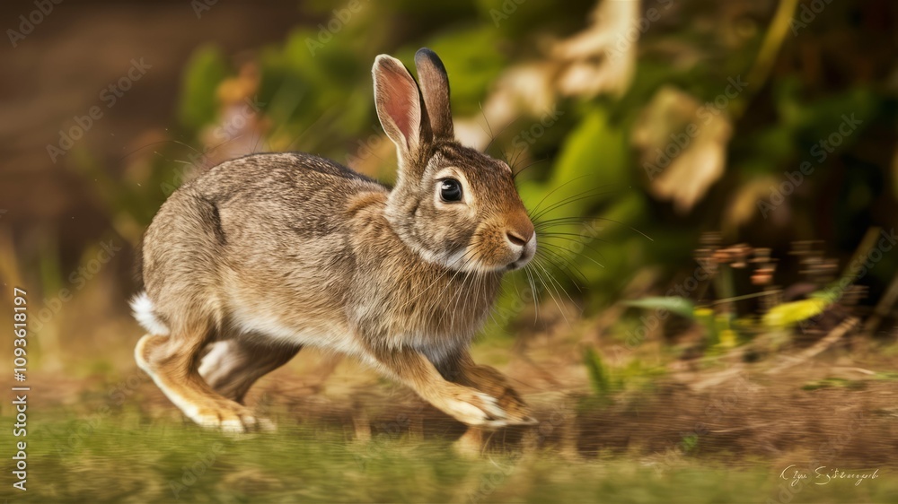 Hare in Motion: An alert hare sprints across a grassy landscape, its keen eyes focused, ears perked, and body poised in full motion, capturing a moment of wild energy. Hare in Motion: An alert hare sprints across a grassy landscape, its keen eyes focused, ears perked, and body poised in full motion, capturing a moment of wild energy.