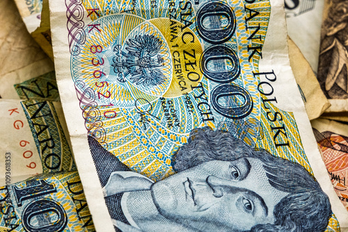 Close-Up of Polish 1000 Zloty Banknote Design photo