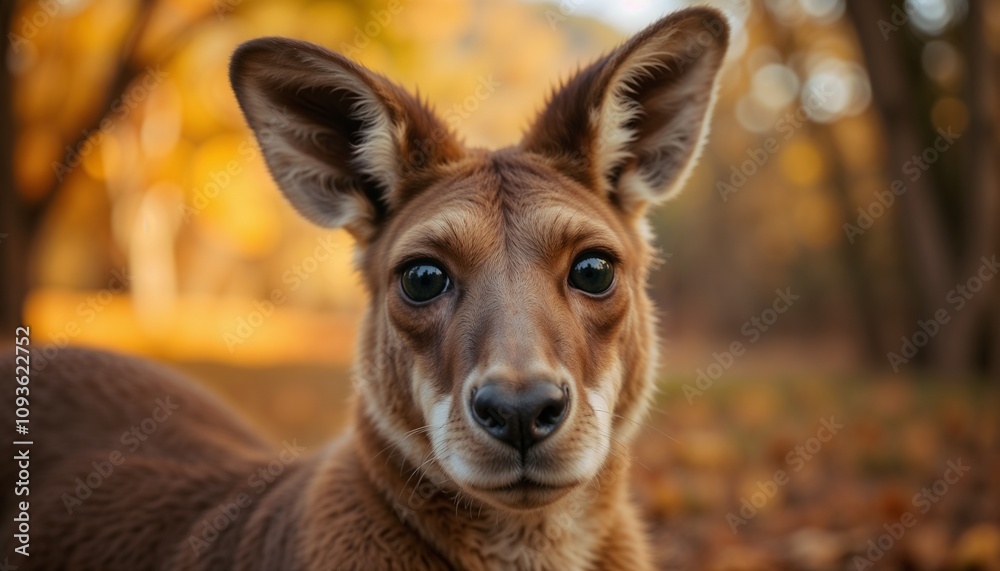 Kangaroo close-up, portrait of a kangaroo's face, autumn background
Kangaroo close-up, portrait of a kangaroo's face, autumn background