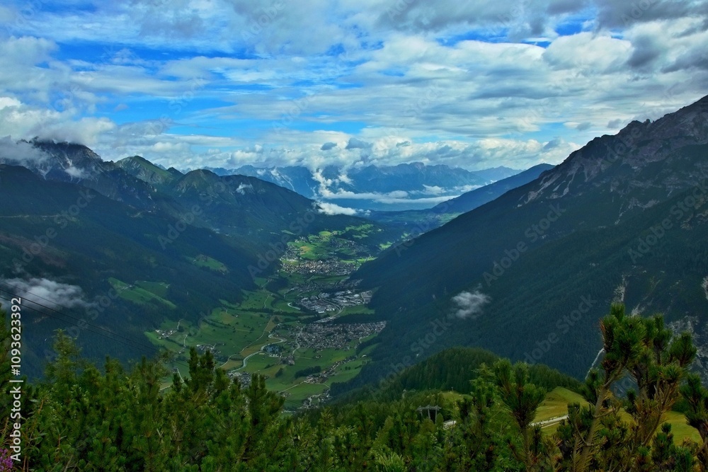 Austrian Alps - view of the Stubai Valley from the Elferhütte Austrian Alps - view of the Stubai Valley from the Elferhütte