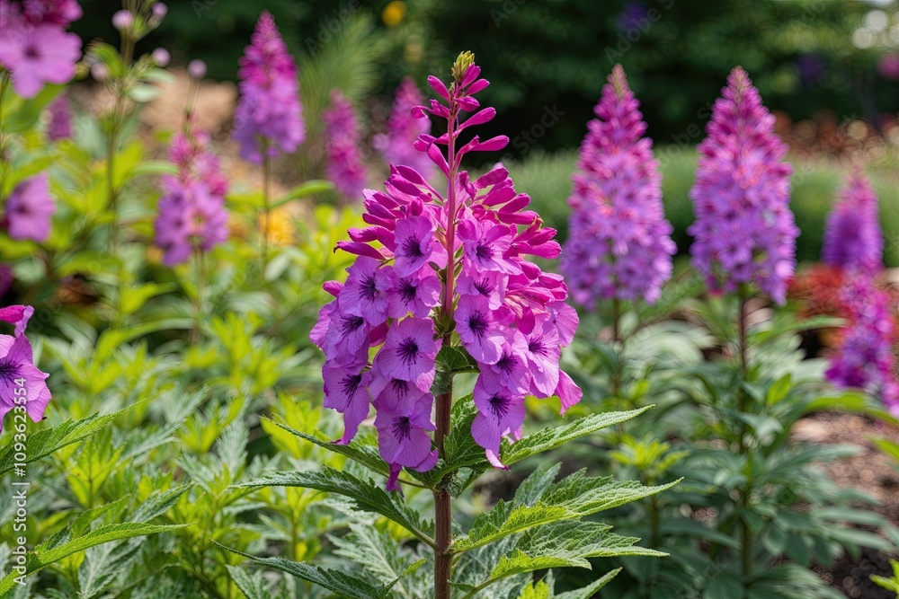 Obraz premium Stunning Purple Flowers of Radiant Fireweed in a Beautiful Garden Setting