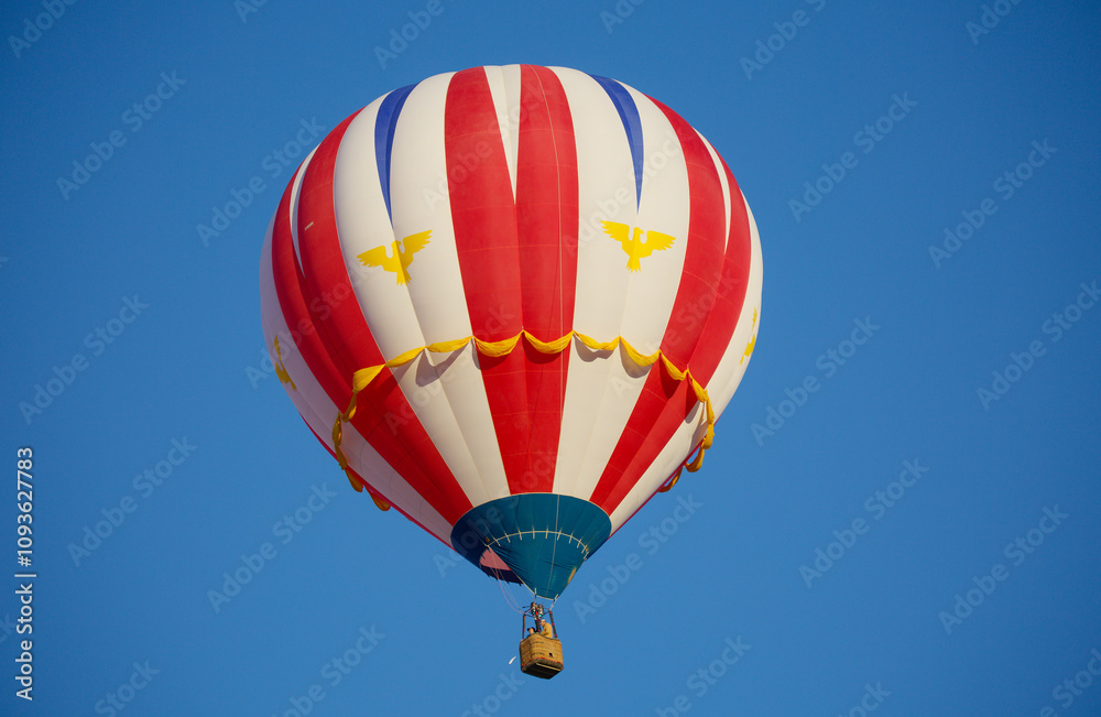 Naklejka premium hot air balloon on sunny morning 