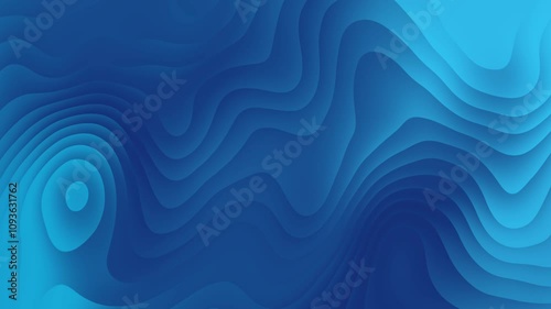 Abstract Blue Wavy Digital Art Background