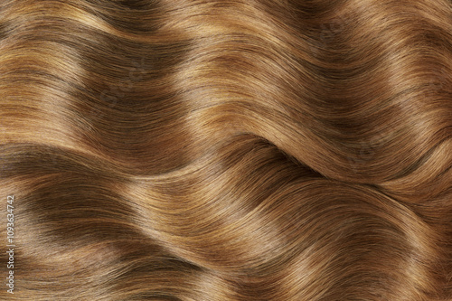 Photography Close-up of curls and frizzy shiny blonde hair