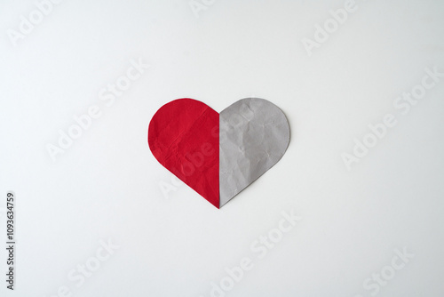 red & grey Paper Heart	
