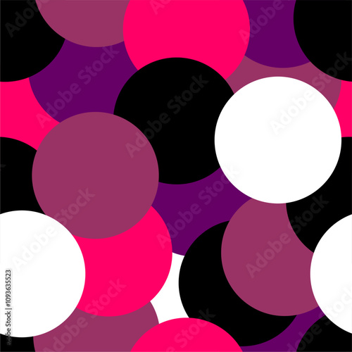 Seamless colorful multicolor art decor wallpaper print pattern with circles background for paper, textile, pck etc abstract geometry vector illustration endless	
