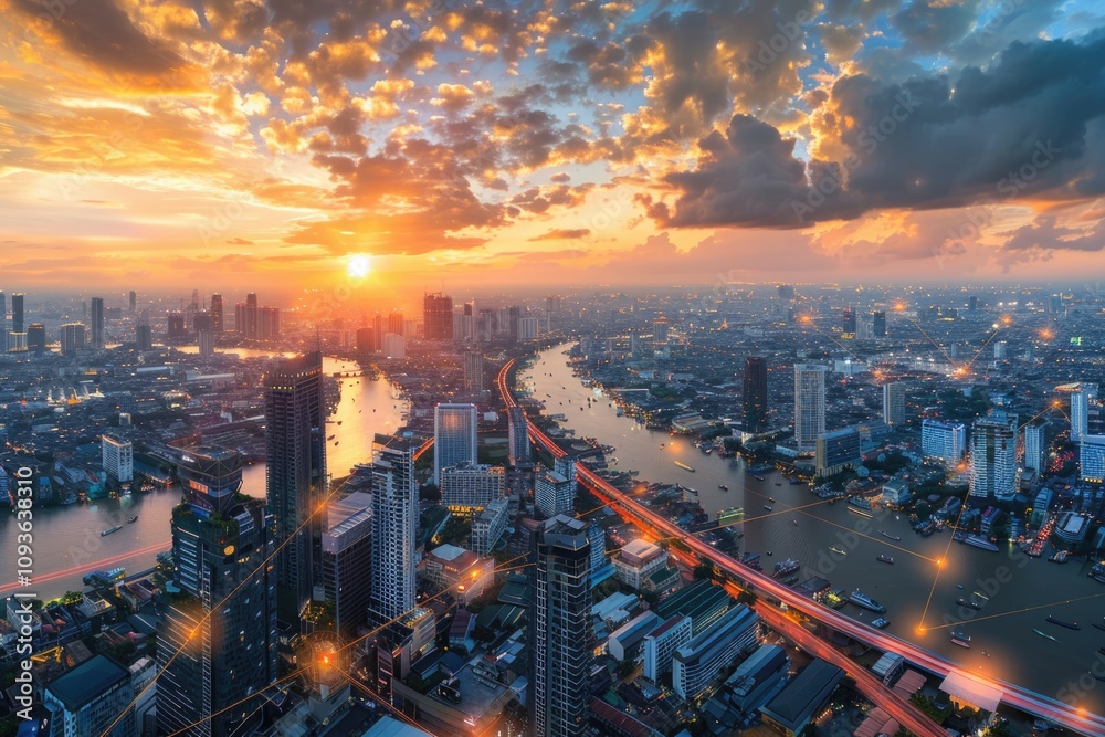 Fototapeta premium Technology and Futurism