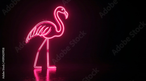 Neon LED Flamingo Sign with Vibrant Glowing Legs