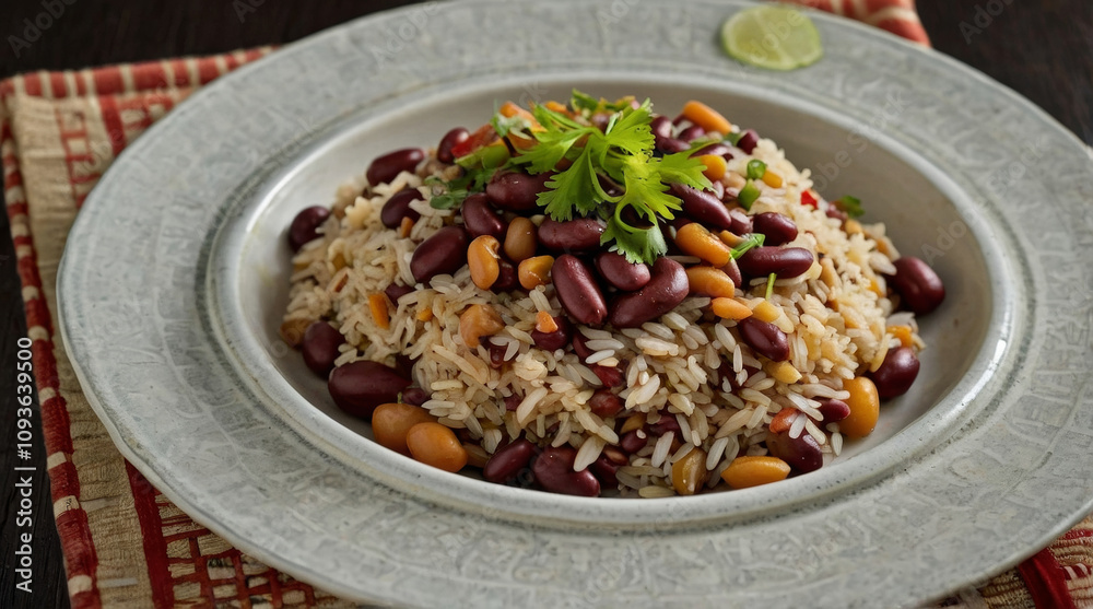 a rice and bean dish a rice and bean dish