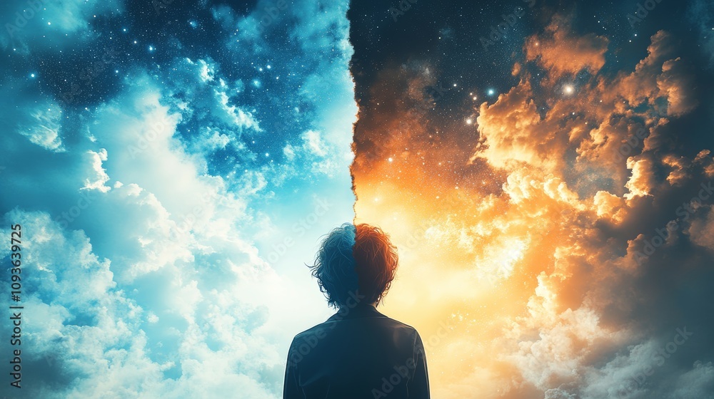 Obraz premium The Split Sky, Bipolar Disorder