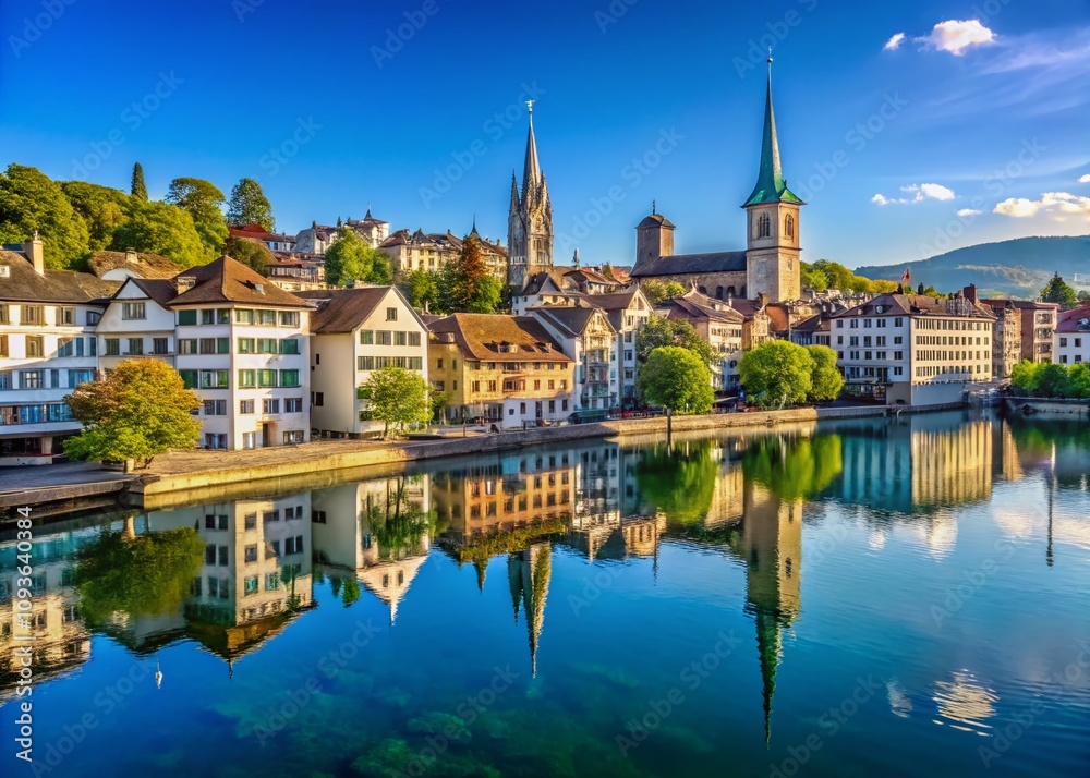 Stunning Zurich City Panorama with Vibrant Skyline and Natural Landscape, Showcasing the Iconic Architecture and Scenic Views of Switzerland's Largest City Stunning Zurich City Panorama with Vibrant Skyline and Natural Landscape, Showcasing the Iconic Architecture and Scenic Views of Switzerland's Largest City