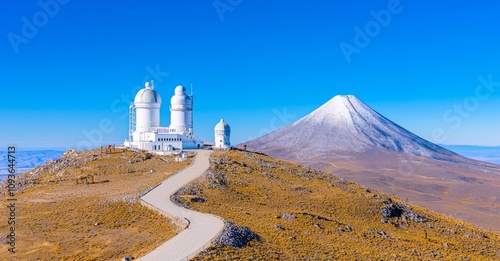 From above, the Observatory can be seen overlooking the Paranal hill in Chile's Atacama Desert. photo