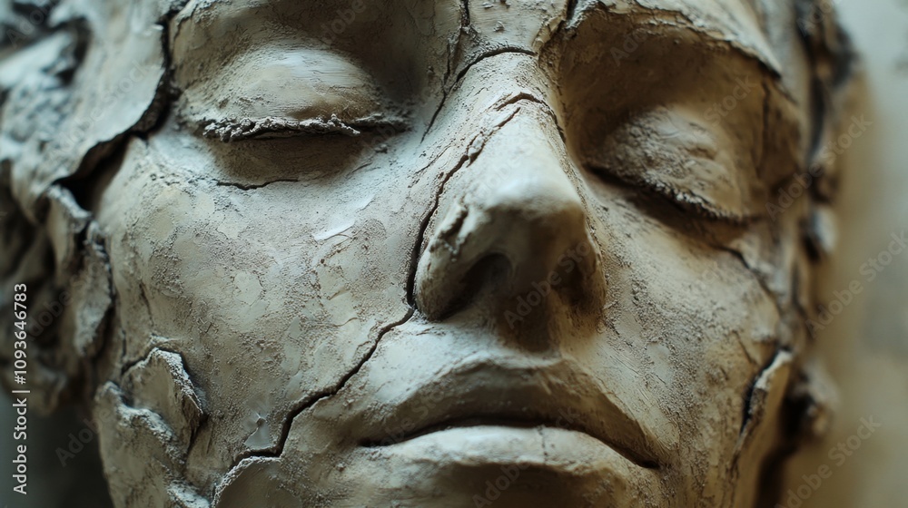 Intricate Clay Sculpture of a Face Intricate Clay Sculpture of a Face
