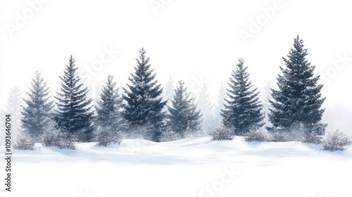 background of snowdrifts and a Christmas tree with space for text