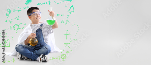 Cute little boy with chemic...