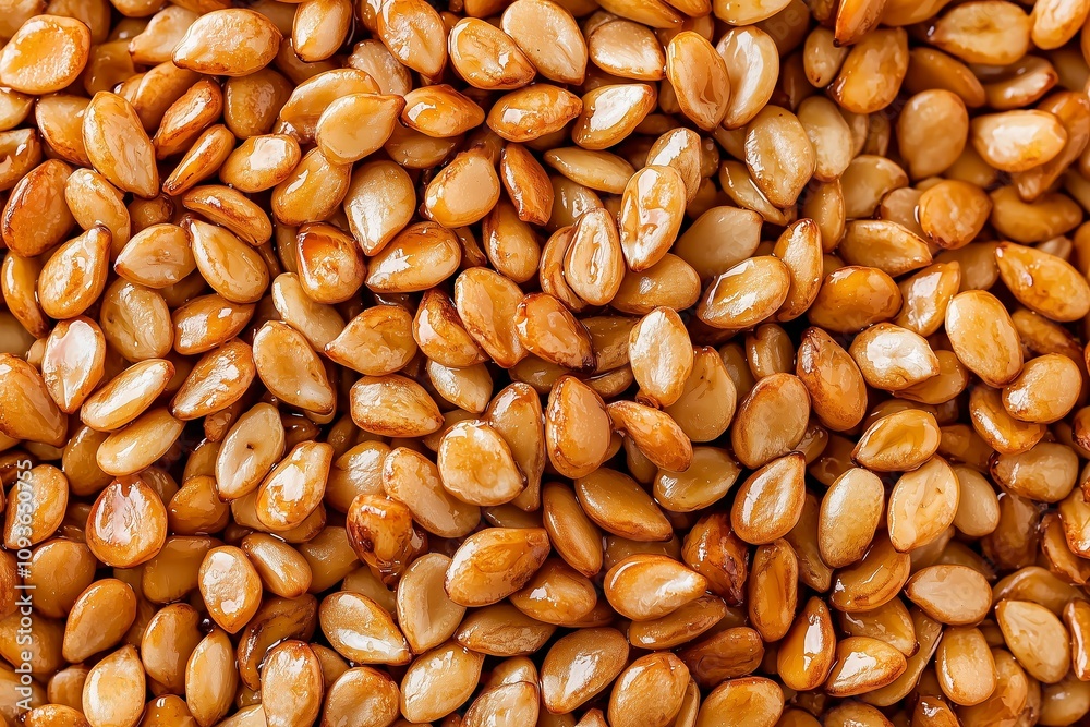 Toasted Sesame Seeds in a Close-Up View, Showcasing Their Rich Brown Color and Subtle Texture. Ideal for Cooking Content, Ingredient Highlights, or Food Photography. Toasted Sesame Seeds in a Close-Up View, Showcasing Their Rich Brown Color and Subtle Texture. Ideal for Cooking Content, Ingredient Highlights, or Food Photography.