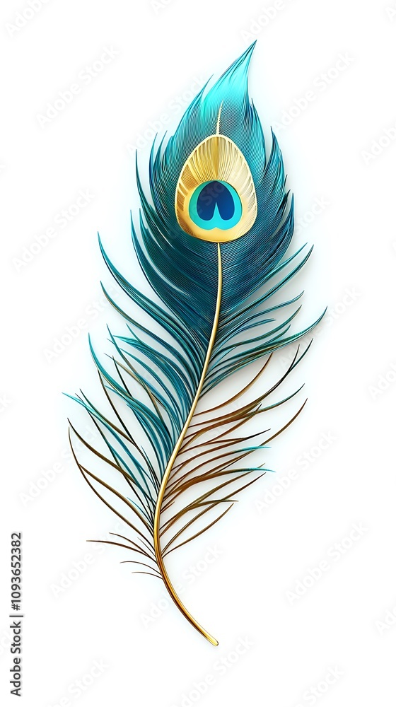 Vibrant peacock feather beautiful sharad festival artwork image Vibrant peacock feather beautiful sharad festival artwork image