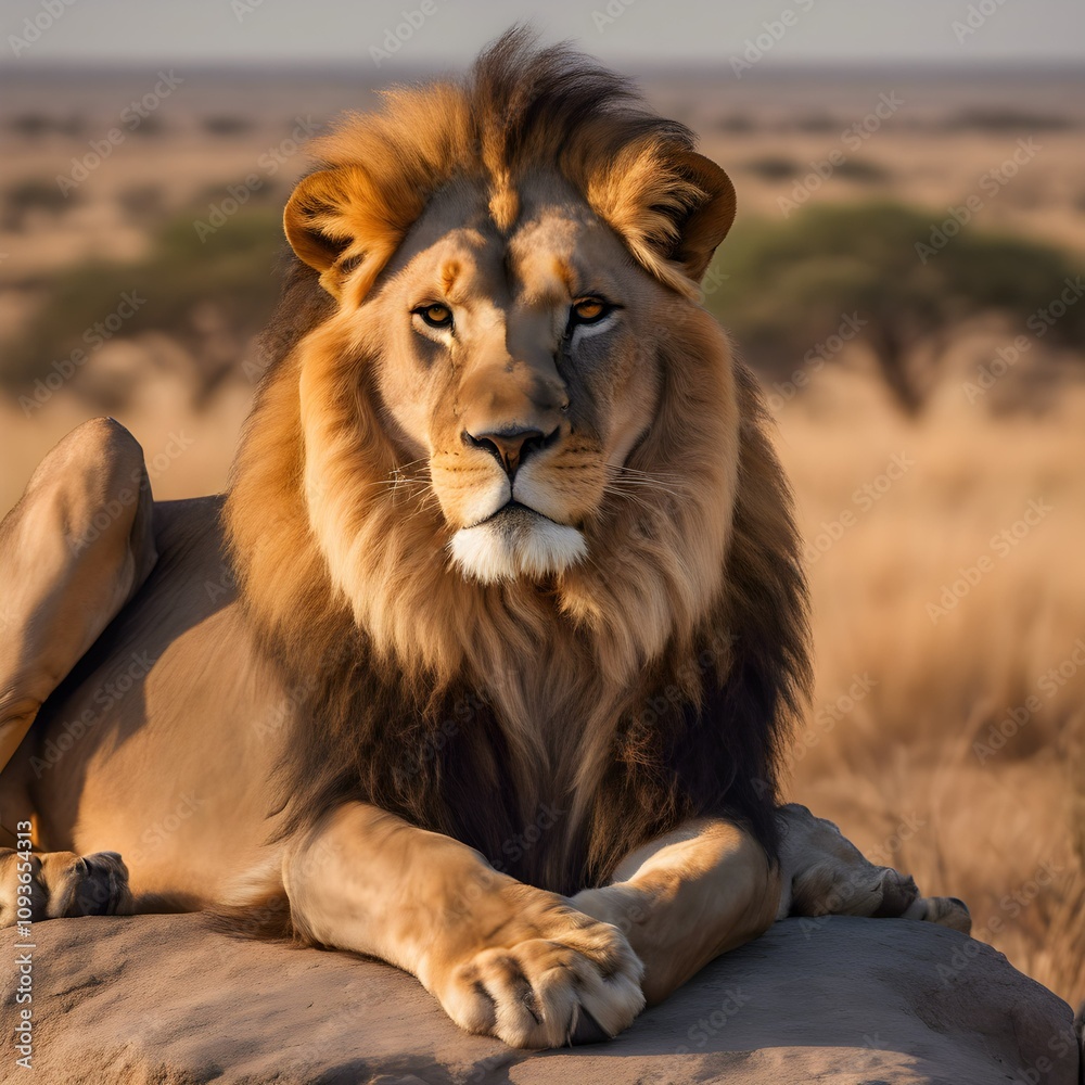 Fototapeta premium male lion in the wild