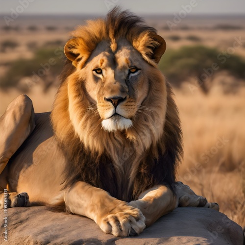 Wallpaper Mural male lion in the wild Torontodigital.ca