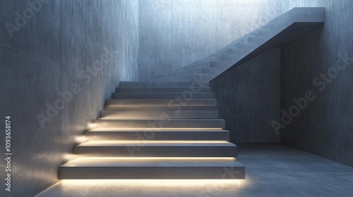 Modern Concrete Stairs with Elegant Lighting