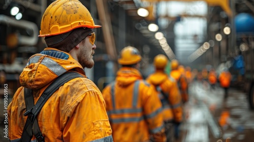 construction workers, including men and women, wearing yellow