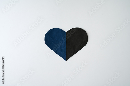 Paper heart on white background